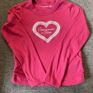 Abercrombie Kids Maroon Heart Lace Top